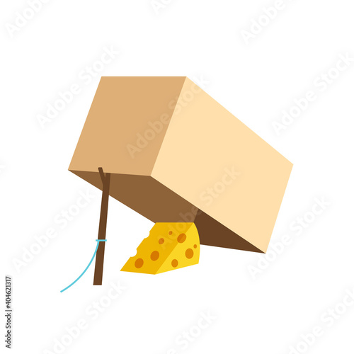 Mouse Trap with cheese Emoji Vector