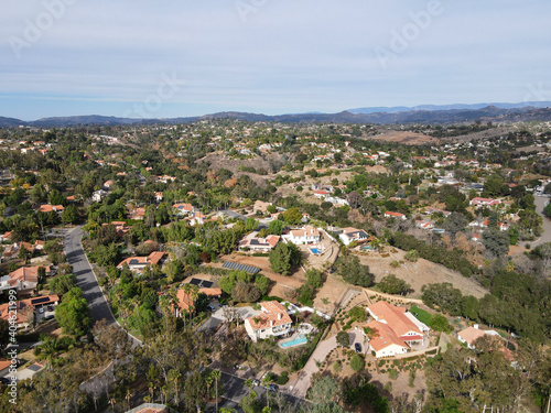 Aerial view of The East Canyon Area of Escondido, San Diego, California © Unwind