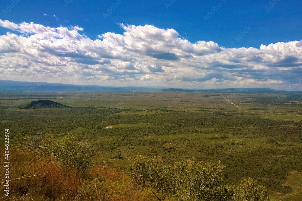 Scenic view of a volcanic crater against sky in Naivasha, Kenya