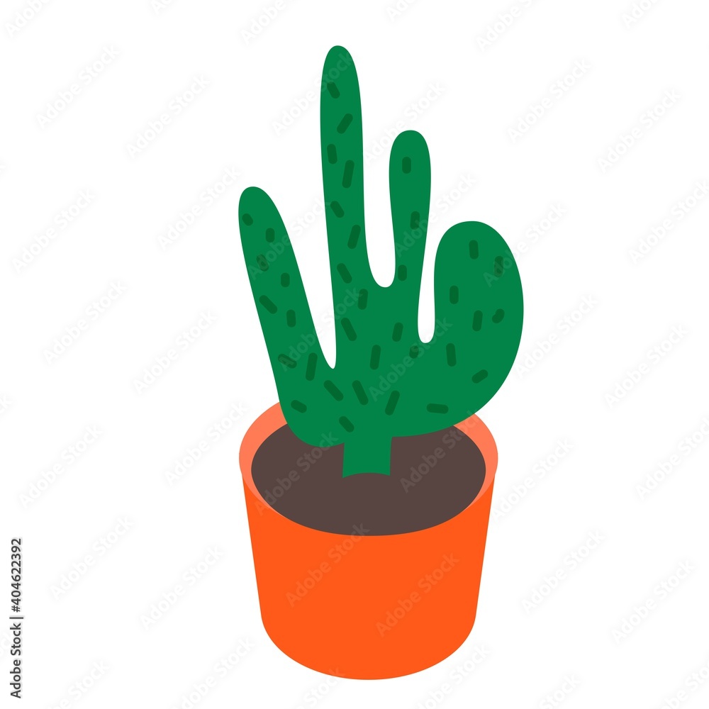Isometric houseplant in the pot vector illustration eps. 10 Isometric houseplant in the pot vector illustration eps. 10