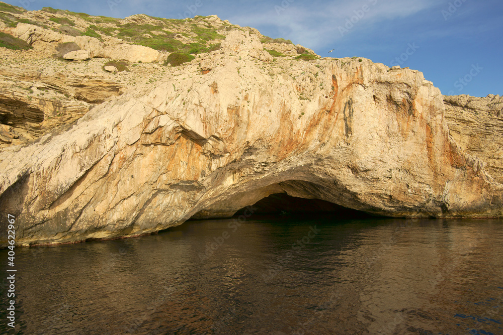 Cova Blava, Punta de Sa Cova Blava.Parque nacional maritimo terrestre de Cabrera.Baleares.España.
