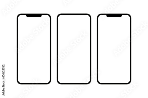 Smartphones diferentes, tela em branco
