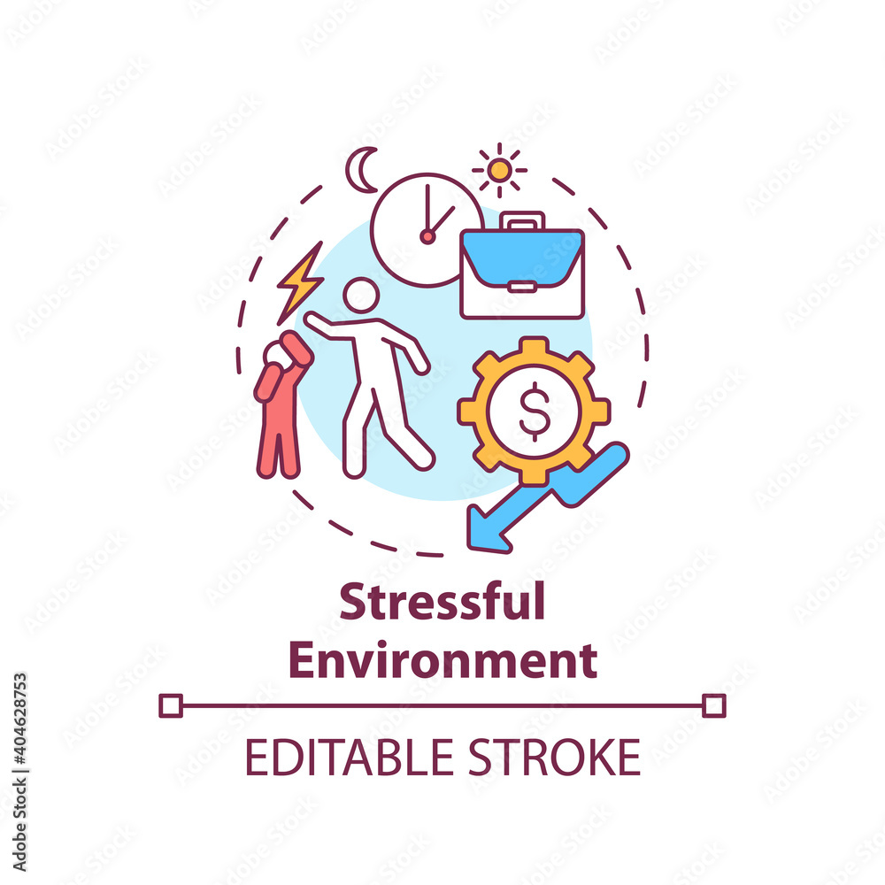 Stressful environment concept icon. Domestic violence. Emotional abuse at home. Child safety idea thin line illustration. Vector isolated outline RGB color drawing. Editable stroke