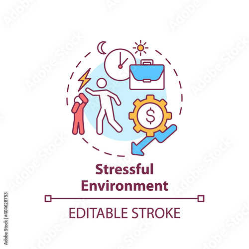 Stressful environment concept icon. Domestic violence. Emotional abuse at home. Child safety idea thin line illustration. Vector isolated outline RGB color drawing. Editable stroke