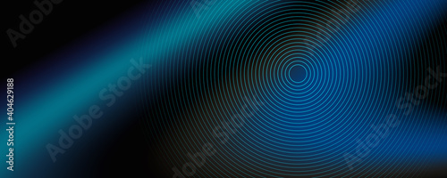 Shiny neon lights, dark abstract background with blurred magic neon light curved lines