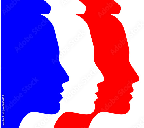 Symbole république française - Marianne tricolore photo