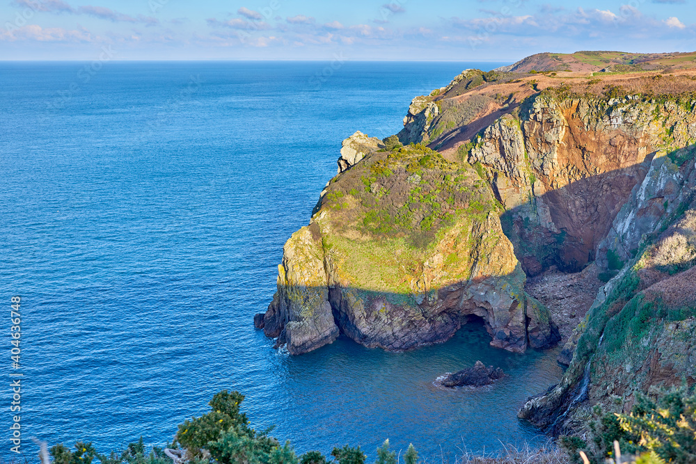 Fototapeta premium Image of the North Coast of Jersey Channel Islands, on a winters day.