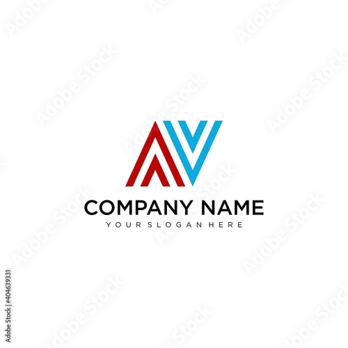AV lettering logo design. Creative minimal monochrome monogram symbol. Universal elegant vector sign design. Premium business logo type. Graphic alphabet symbol for company business identity