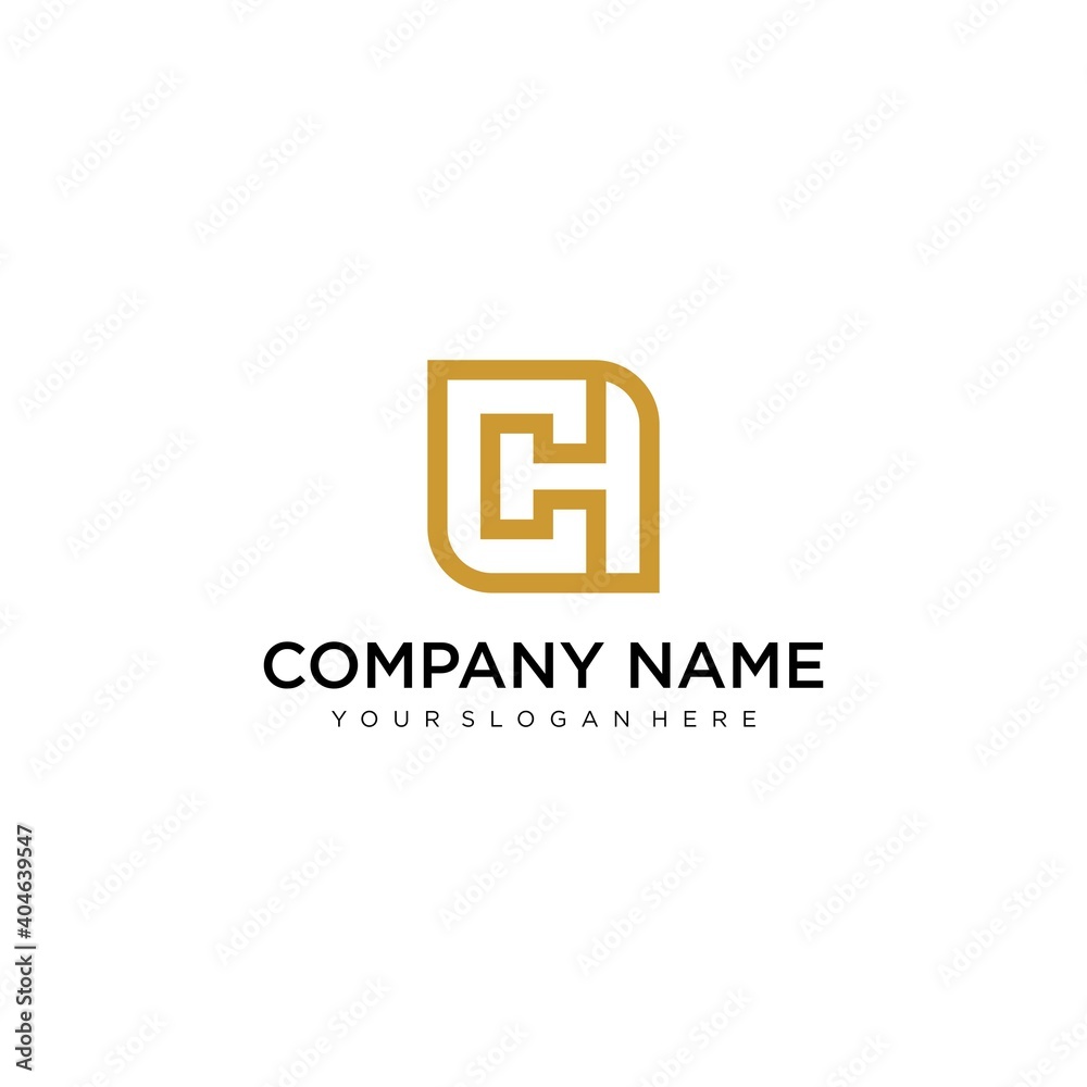 CH initial letter logo design template vector