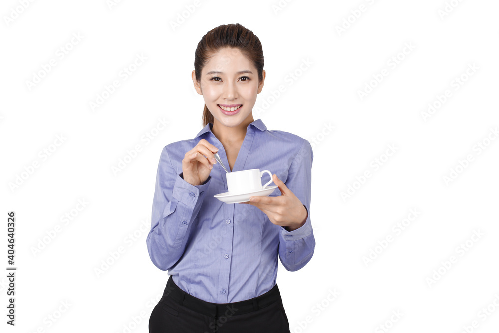 A young Business woman holding coffee cup A young Business woman holding coffee cup