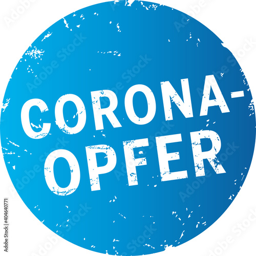 blauer Button Corona Opfer