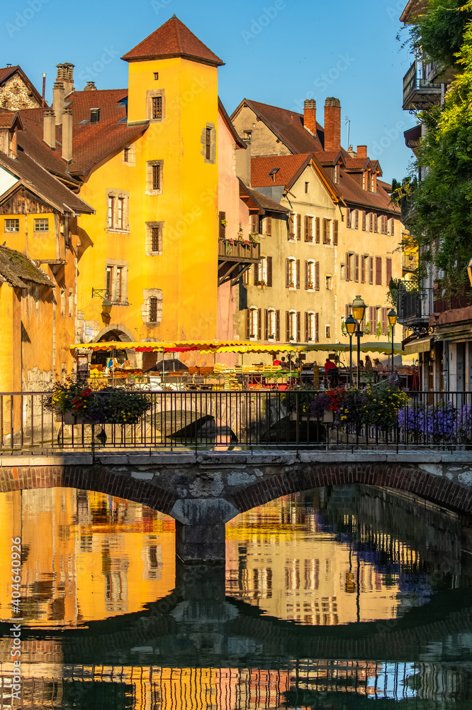 Fototapeta premium Annecy in France, typical houses