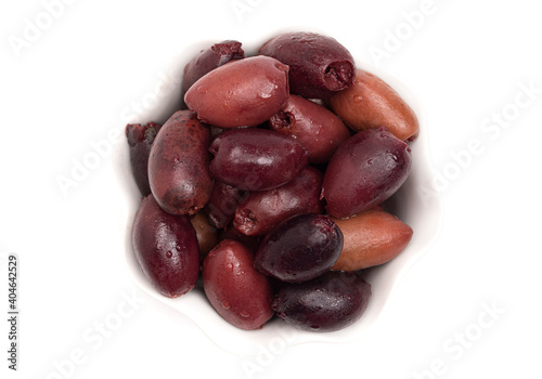 Fotografija Kalamata Olives Isolated on a White Background