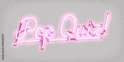 Vector realistic isolated neon sign of Pop Quiz logo for template decoration and covering. Concept of trivia night and question.