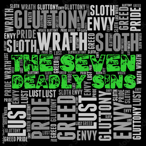 Fotografija Word Cloud: The Seven Deadly Sins
