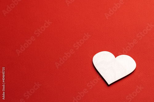 love and romance concept. heart shape isolated over red background. above view. valentine greeting card