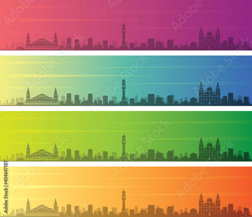Belem Multiple Color Gradient Skyline Banner