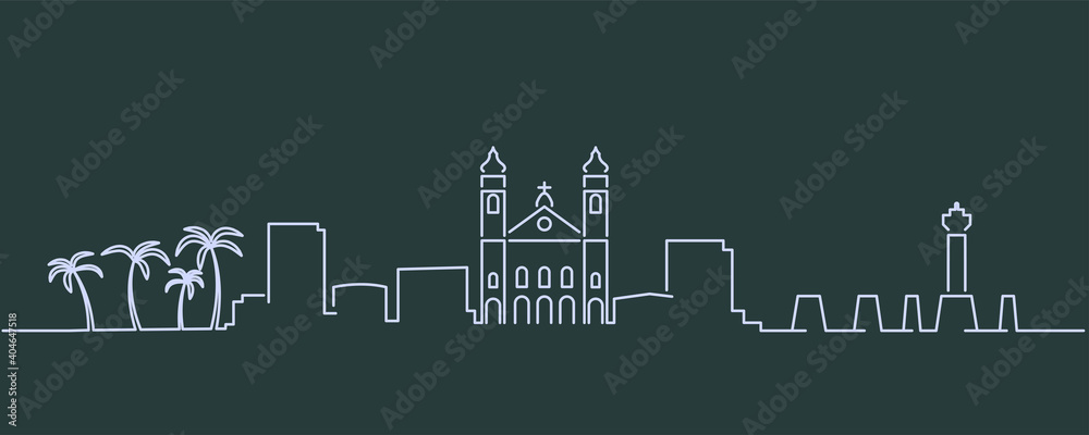 Maceio Single Line Skyline Profile Maceio Single Line Skyline Profile