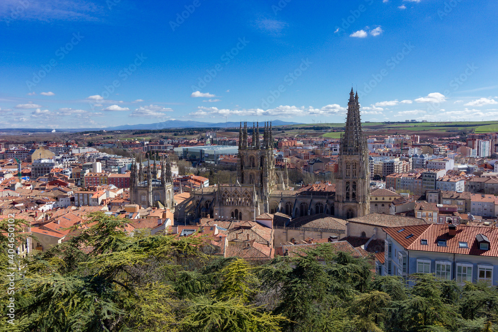 View of the cathedral of Burgos (Spain)