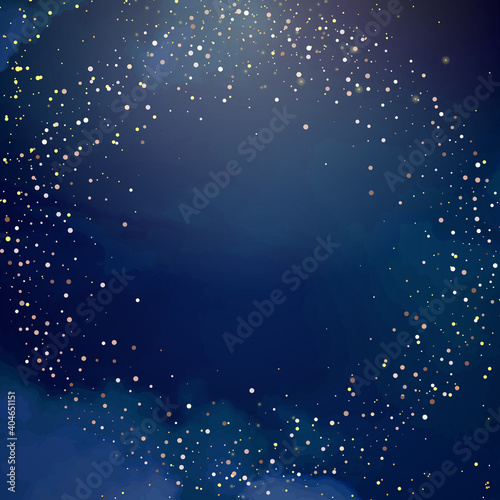 Magic night dark blue sky with sparkling stars vector wedding invitation