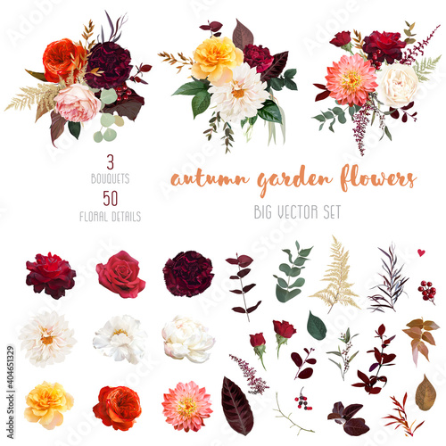 Autumn garden vector design big set