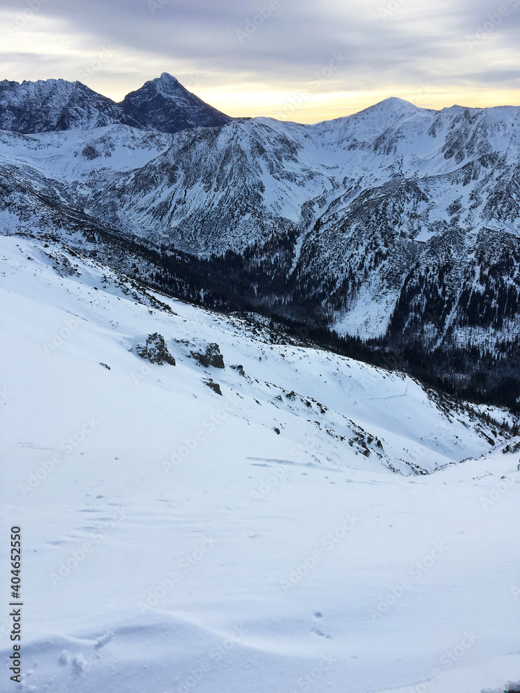 Snow covered mountains