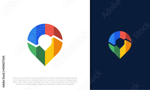 Map Location Logo and GPS. Abstract Location Symbol. Map Pin Logo Design