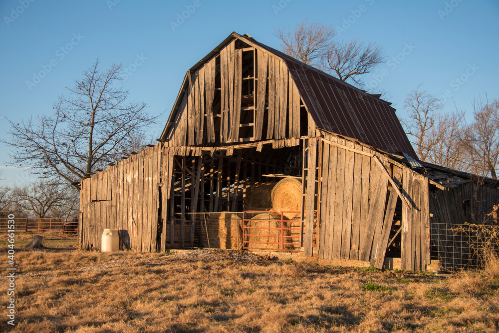 old barn in the field old barn in the field