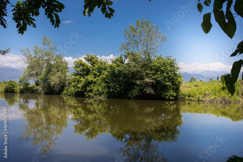 Beautifullake Azerbaijan outdoor. Early summer time. Caucasus photo
