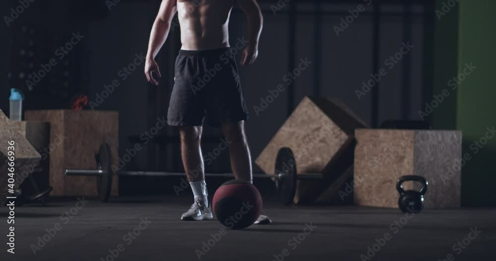 resting before workout with medicine ball