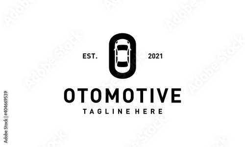 initial letter O with car automotive logo design template