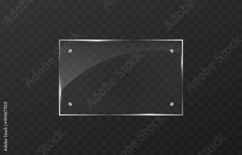 Vector glass. Transparent effect, window, mirror. Reflection, glare. PNG glass. PNG window. Glass frame, glass surface.
