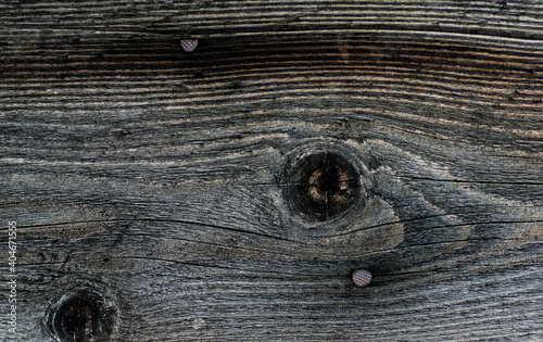 Natural wooden background with nails