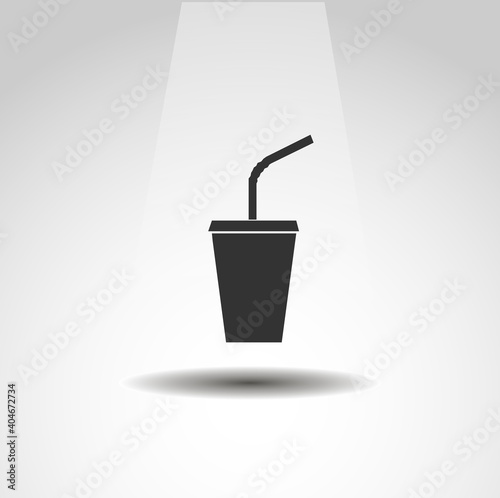 disposable soda cup isolated vector icon. drink design element