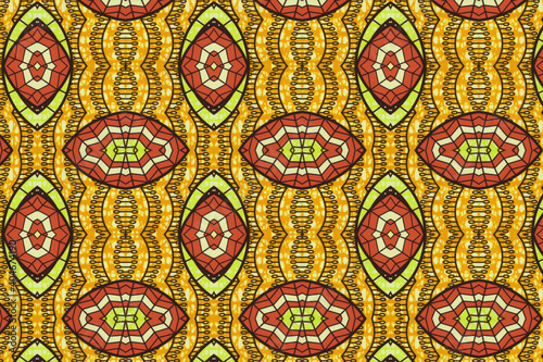 Colorful African fabric – Seamless pattern, photo 