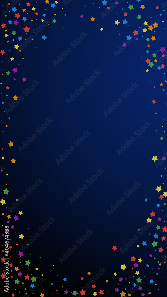 Festive outstanding confetti. Celebration stars. Joyous stars on dark ...
