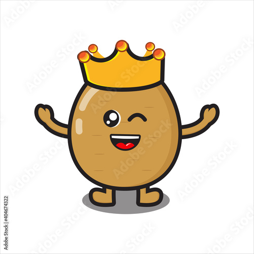 mascot cute potato king character vector eps 10