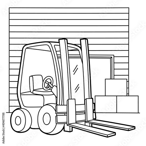 Forklift Coloring Page