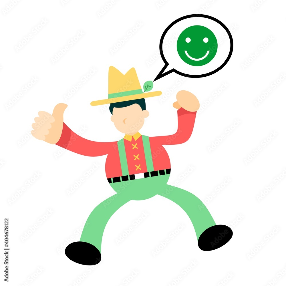 happy farmer man emotion cartoon doodle flat design style vector illustration happy farmer man emotion cartoon doodle flat design style vector illustration