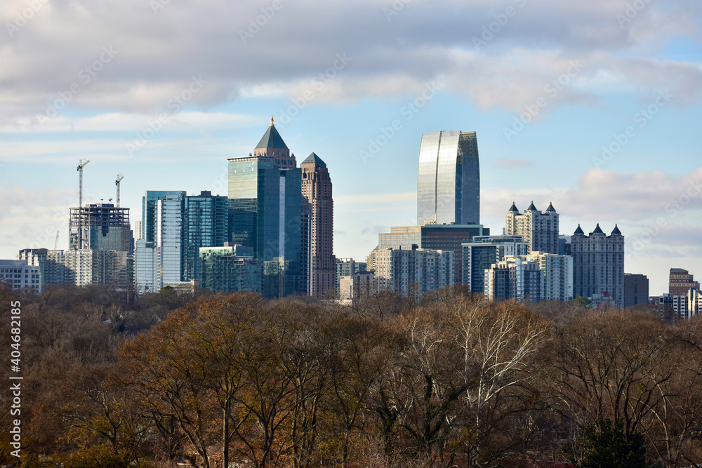 Midtown Atlanta skyline behind the trees of Piedmont Park Midtown Atlanta skyline behind the trees of Piedmont Park