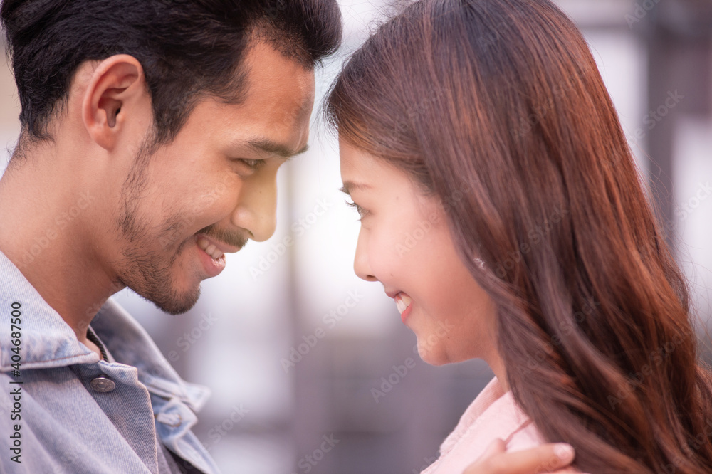 Surprise couples gaze into their eyes expressing their love. Surprise couples gaze into their eyes expressing their love.