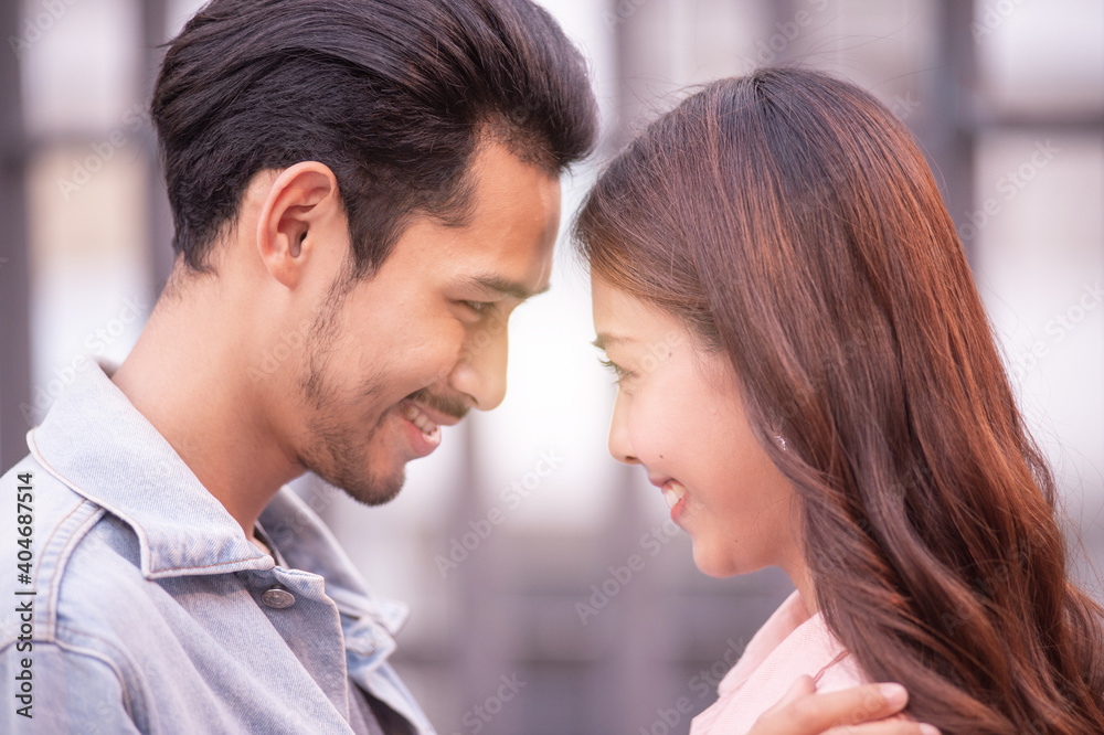 Surprise couples gaze into their eyes expressing their love. Surprise couples gaze into their eyes expressing their love.