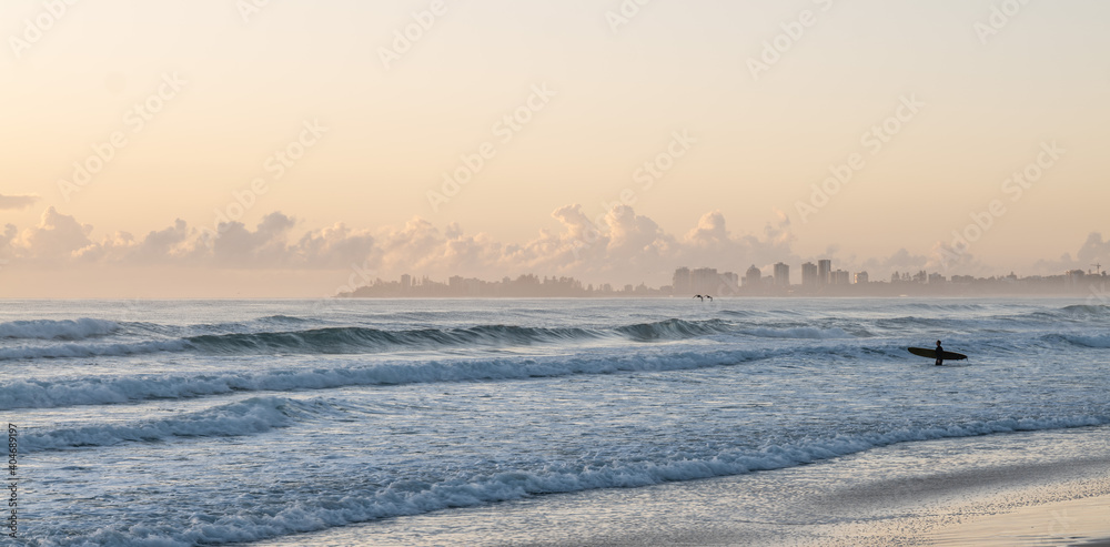 Panorama, Early morning surfing, Currumbin Beach