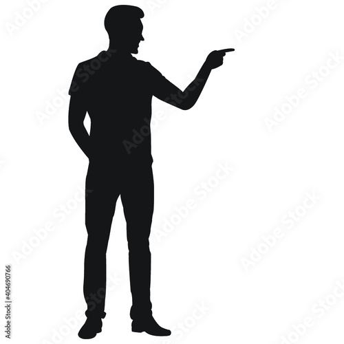 Pointing a finger silhouette