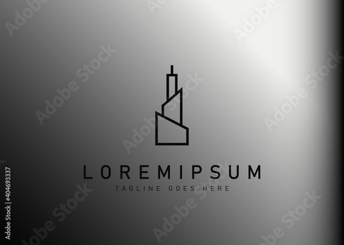 Skyscraper logo design. Vector illustration of modern abstract building icon design. Modern logo design line icon template