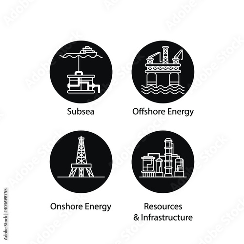 Set of icons of Oil