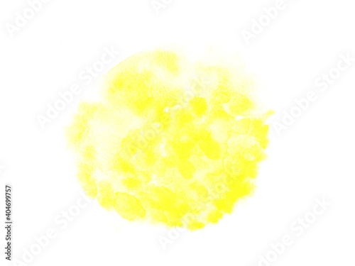 Hand-painted abstract yellow watercolor circles using gradient brush for design, text, banners, wallpaper..