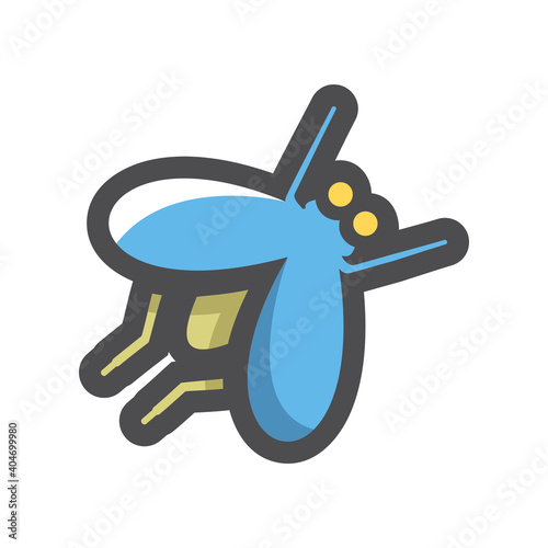 Fly Insect Parasite Vector icon Cartoon illustration