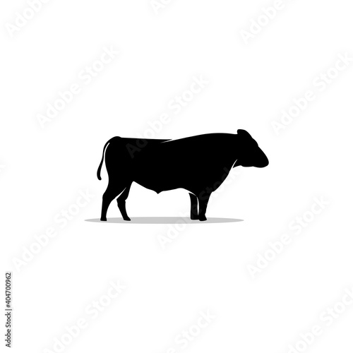Cow Silhouette  logo icon Illustration design vector template 