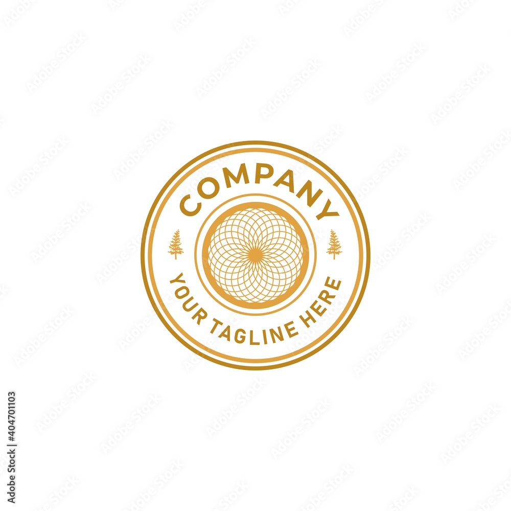 spiral pattern in pine cones logo emblem stamp design spiral pattern in pine cones logo emblem stamp design